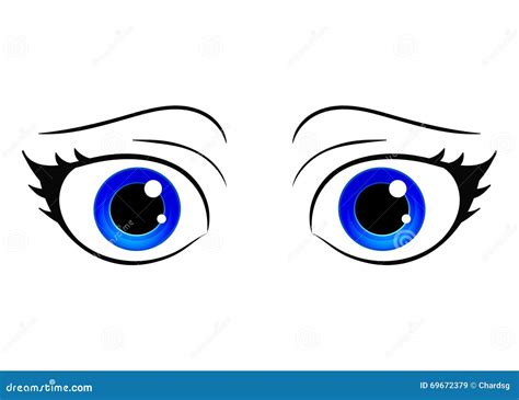Vector Eyes Cartoon Style Female Eye Colorful Bright Eyes Anime