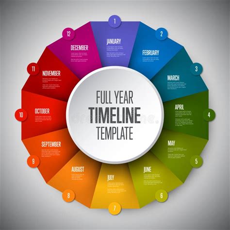 Infographic Full Year Timeline Template Stock Vector Illustration Of
