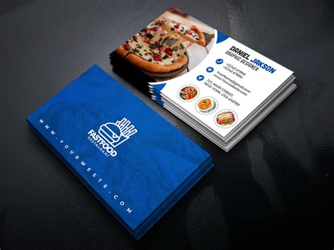 Food carts are often found in cities worldwide selling food of every kind. PSD Fast Food Restaurant Business Card Design on Behance