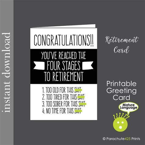 Retirement greeting cards app can be used as 1. Retirement Card Printable Card funny retirement boss retire