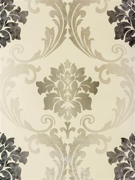 Free Download Baroque Wallpaper Cream Silver Grey Metallic As