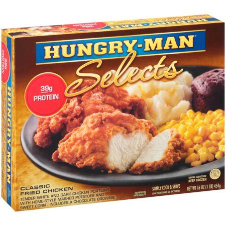 Find them in the freezer section of grocery stores. Hungry-Man® Selects Classic Fried Chicken Frozen Dinner 16 oz. Box - Walmart.com