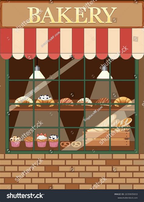 Bakery Shop Building Facade Illustration Stock Vector Royalty Free