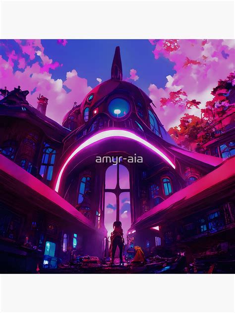 Anime Cyberpunk Mansion Sticker For Sale By Amyr Aia Redbubble