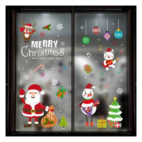 Christmas Window Stickers Merry Christmas Window Decals Santa Claus