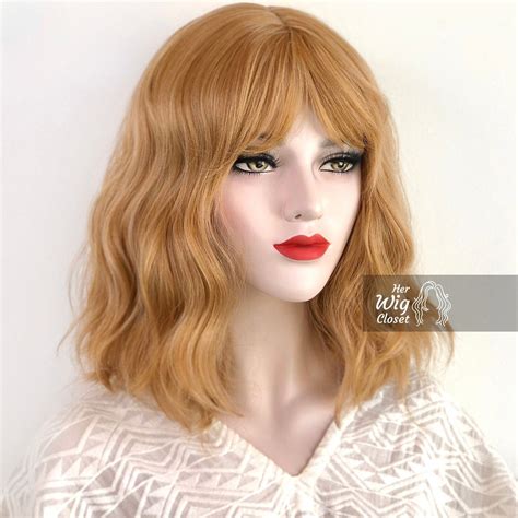 Strawberry Honey Blonde Wig Wavy Wig With Bangs Beth Dutton Wig Her Wig