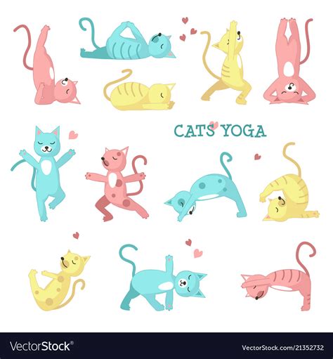 Cats Doing Yoga Poses Royalty Free Vector Image