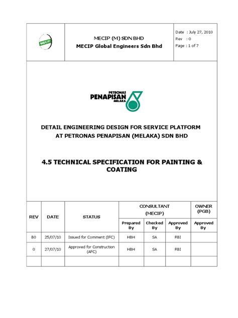 45 Technical Specification For Painting And Coating Pdf Paint