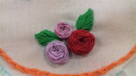 Hand Embroidered Woven Wheel Rose How To Embroider Needlework On