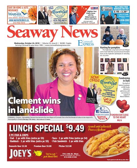 Cornwall Seaway News October 24 2018 Edition By Cornwall Seaway News