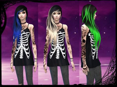 Sims 4 Emo Hair Cc Mod The Sims Multicoloured Sceneemo Hair