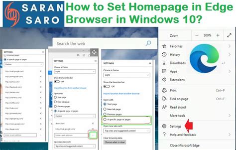 How To Set Homepage In Edge Browser In Windows 10