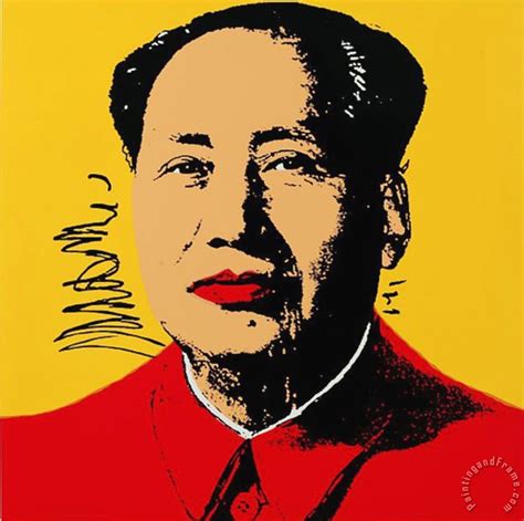 Andy Warhol Mao Tse Tung Kopf Beige Rot Painting Mao Tse Tung Kopf