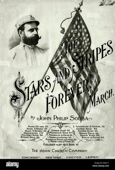 John Philip Sousa S March The Stars And Stripes Forever Score Cover With A Portrait Of