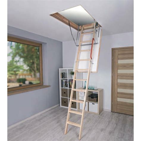 Optistep Wood Timber Folding Loft Ladder Hatch 60cm X 120cm 280cm Attic Stairs 5900988630013