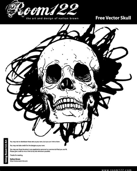 Hand Drawn Vector Skull Vectors Graphic Art Designs In Editable Ai