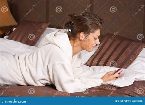 Woman Texting Stock Image Image Of Charming Attractive