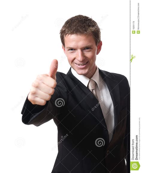 Businessman With Thumb Up Stock Image Image Of Attractive 18291179