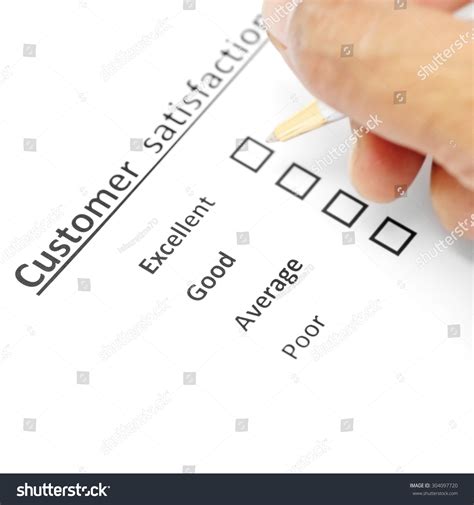 Customer Satisfaction Survey Form With The Pen Checked Excellent In