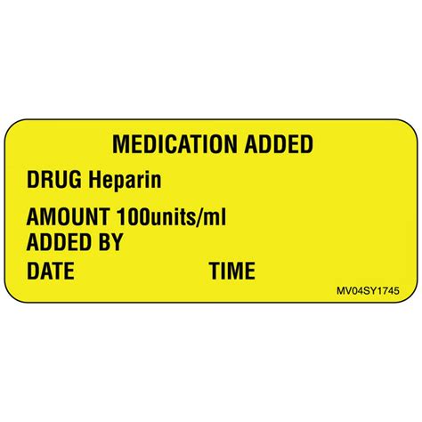Label Paper Permanent Medication Added 1 Core 2 14 X 1 Yellow 420 P
