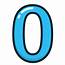 Blue Number Numbers Study Zero Icon  Free Download