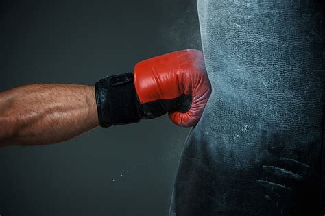 Hd Wallpaper Boxing Glove Hit Red And Black Boxing Glove And Punching