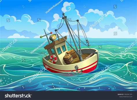 Cartoon Fishing Boat Images Stock Photos And Vectors Shutterstock
