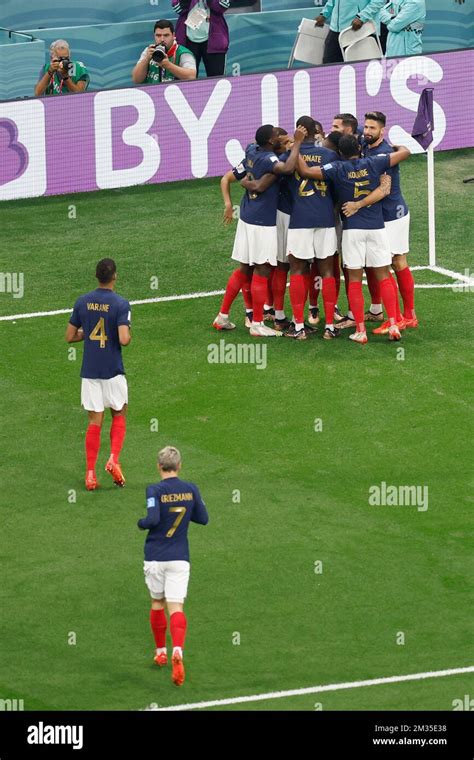 Al Khor Qatar 14th Dec 2022 Players Of France Celebrate Theo Hernandezs Goal During The