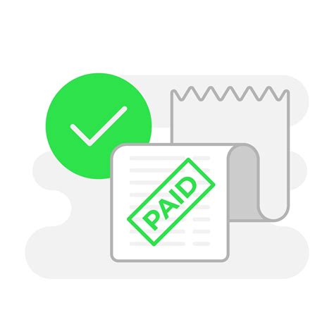 Payment Success Paid Bill Concept Illustration Flat Design Vector