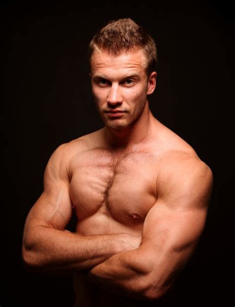 Sporty Man Posing In Gym Stock Photo Image Of Muscle 50099456