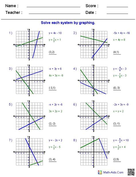 Algebra isn't the mystery it appears to be, and our algebra worksheets and printables help kids discover this for themselves. Solving Two Variable Systems of Equations by Graphing ...