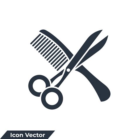 Scissor And Comb Icon Logo Vector Illustration Comb And Scissors