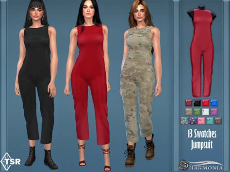 The Sims Resource Sleeveless Crop Leg Jumpsuit