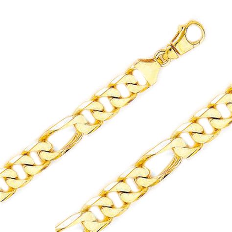 18k Yellow Gold Handmade Figaro Chain 13mm Wide And 20 Inches
