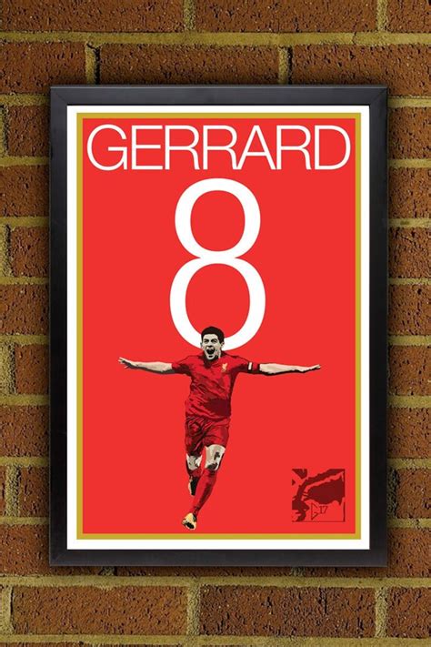 Steven Gerrard 8 Poster Liverpool Soccer Poster By Graphics17