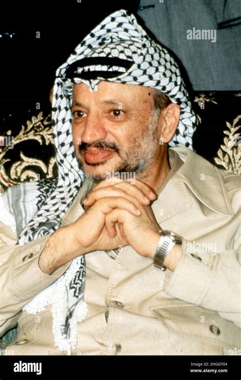 Yasser Arafat Chairman Of Palestine Liberation Organization Plo Is Shown On Oct 14 1981 At