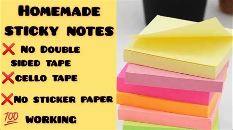 Diy Homemade Sticky Notes Without Double Sidedtape How To Make Sticky