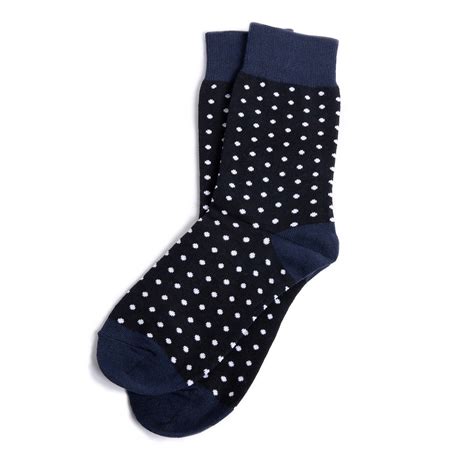 Navy Blue Polka Dot Wedding Socks Groomsman Gear