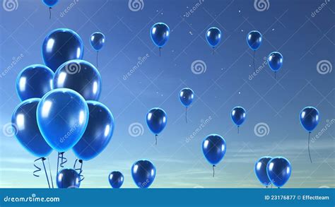 Blue Balloon In The Sky Background Stock Illustration Illustration Of