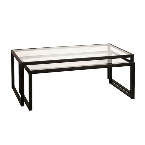 Hailey Home Rocco Blackened Bronze Glass Modern Coffee Table In The Coffee Tables Department At