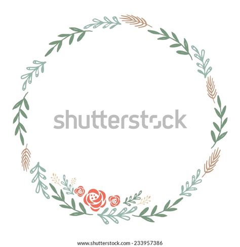 Hand Drawn Floral Frame Vector Stock Vector Royalty Free 233957386