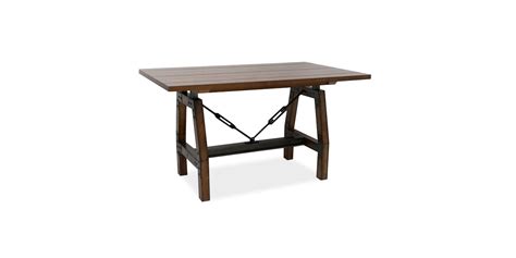 Counter Height Table Rustic Brown And Gunmetal