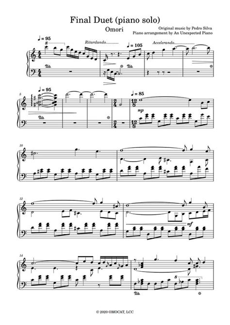 Omori Final Duet By An Unexpected Piano Sheet