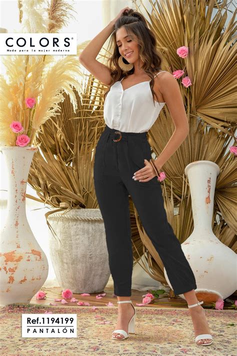 Comprar Pantalon De Dama Tela Amplio Y Color Moderno Online