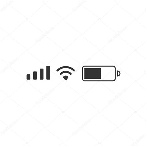 Mobile Phone Signal Wi Fi Battery Status Bar Symbol Modern Simple