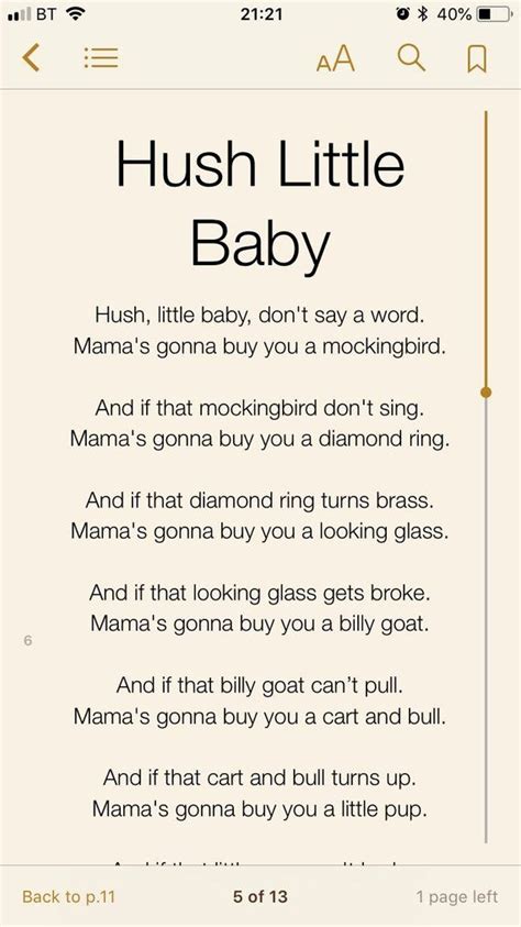 Lullaby Lyrics Ebook Baby Toddler Sleep Bedtime Baby Etsy Lullaby