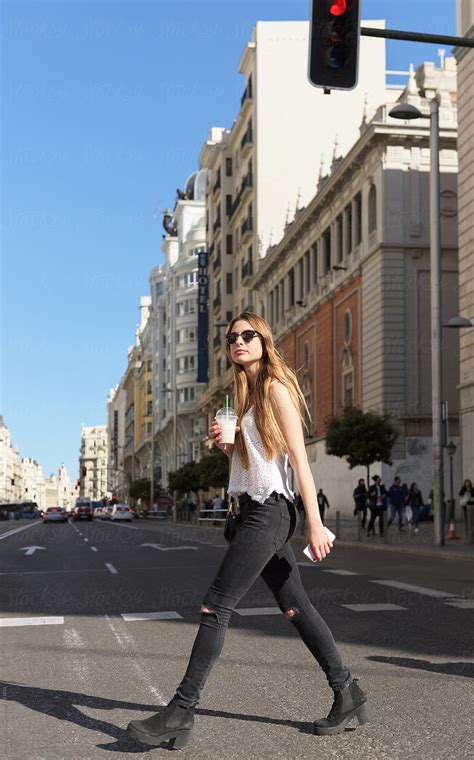 Stylish Girl Walking On Street By Stocksy Contributor Milles Studio