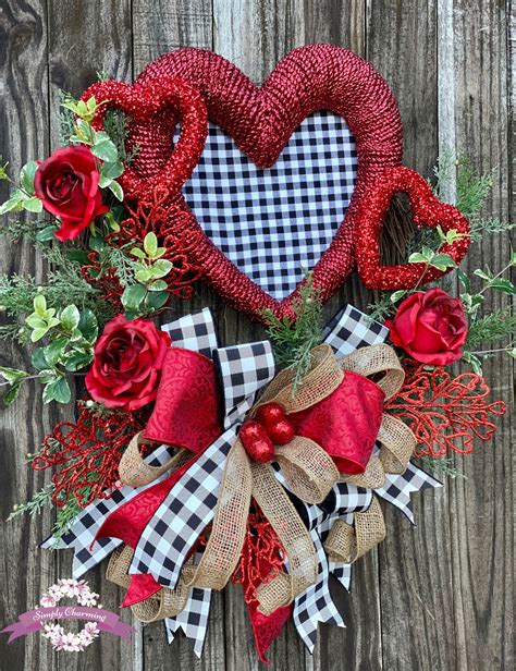 Grapevine Valentine Wreath Heart Wreath Red Wreath Burlap Wreath