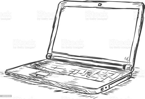 Vector Sketch Illustration Laptop Stock Illustration Download Image