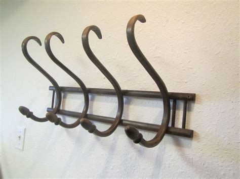 Vintage Wall Mount Bentwood 4 Hook Coat And Hat Rack All Wood Etsy